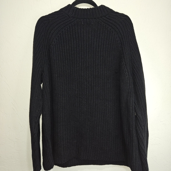 NWT! Cotton Sweater Shaker Stitch Mock Neck Women's XXL Black Fisherman NEW - Picture 10 of 13
